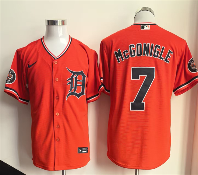 Detroit Tigers #7 Kevin McGonigle Orange Cool Base Stitched Baseball Jersey