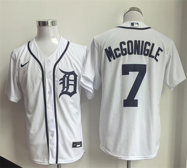 Detroit Tigers #7 Kevin McGonigle White Cool Base Stitched Baseball Jersey