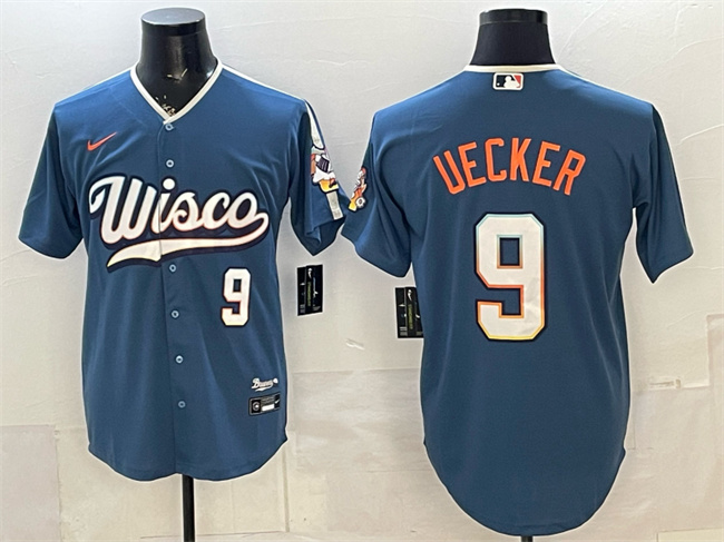Milwaukee Brewers #9 Bob Uecker Mineral Blue 2026 City Connect Stadium Stitched Baseball Jersey