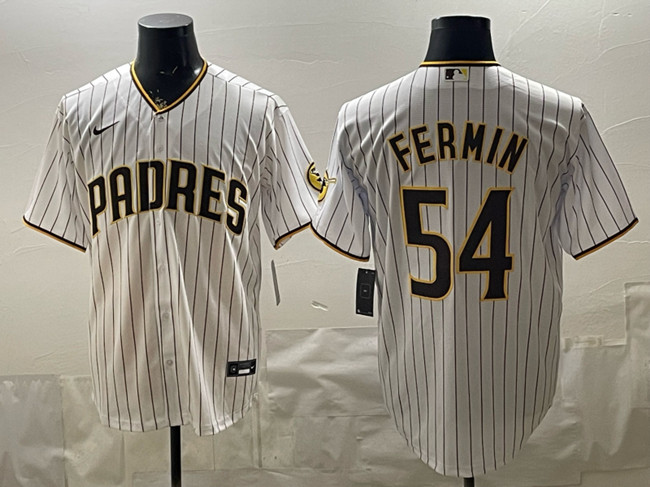 San Diego Padres #54 Freddy Fermin White Cool Base Stitched Baseball Jersey