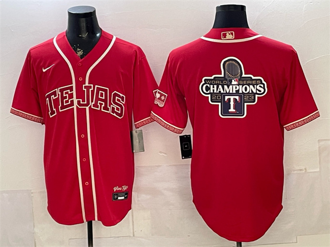 Texas Rangers Team Big Logo Red 2026 City Connect Stadium Stitched Baseball Jerseys