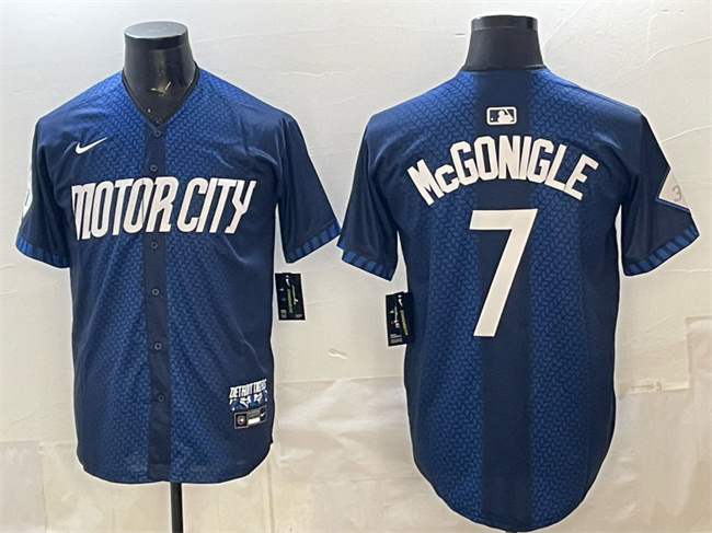 Detroit Tigers #7 Kevin McGonigle Navy City Connect Cool Base Limited Stitched Jersey