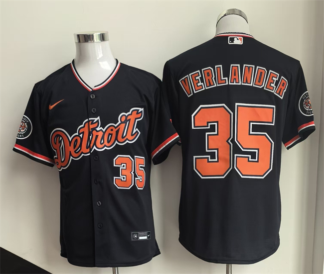 Detroit Tigers #35 Justin Verlander Black 2026 Cool Base Stitched Baseball Jersey