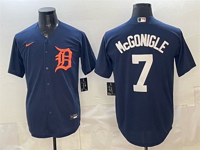 Detroit Tigers #7 Kevin McGonigle Navy Cool Base Stitched Baseball Jersey