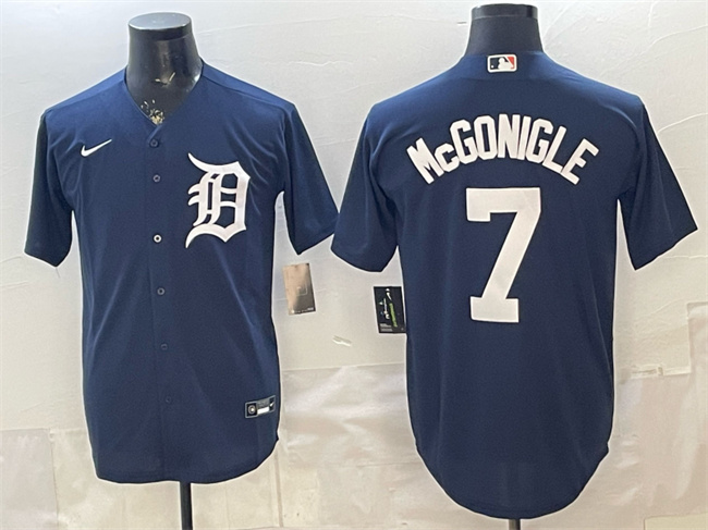 Detroit Tigers #7 Kevin McGonigle Navy Cool Base Stitched Baseball Jersey