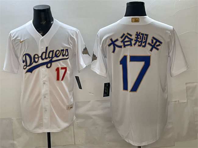 Los Angeles Dodgers #17 ??????? White 2026 Gold Collection Stadium Stitched Baseball Jersey Los Angeles Dodgers #17 ??????? White 2026 Gold Collection Stadium Stitched Baseball Jersey