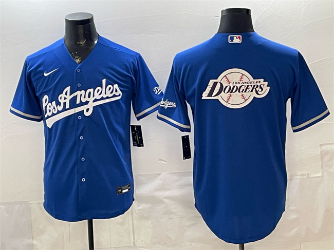 Los Angeles Dodgers Team Big Logo Royal Alternate Stadium Stitched Baseball Jerseys