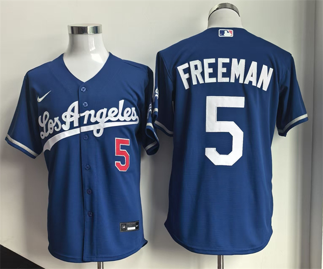 Los Angeles Dodgers #5 Freddie Freeman Royal 2026 Gold Collection Stadium Stitched Baseball Jersey