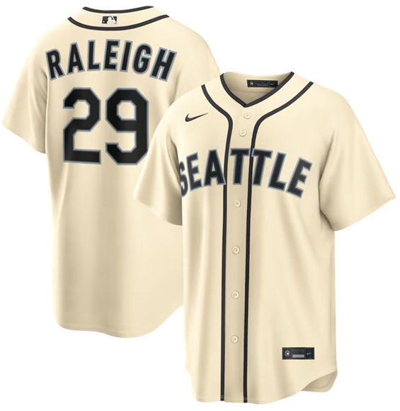 Seattle Mariners #29 Cal Raleigh Cream Alternate Stitched Baseball Jersey Seattle Mariners #29 Cal Raleigh Cream Alternate Stitched Baseball Jersey