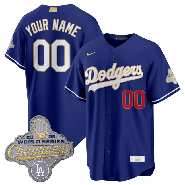 Los Angeles Dodgers ACTIVE PLAYER Custom Royal 2026 Alternate Gold Collection Stadium Stitched Baseball Jersey Los Angeles Dodgers ACTIVE PLAYER Custom Royal 2026 Alternate Gold Collection Stadium Stitched Baseball Jersey