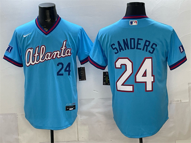 Atlanta Braves #24 Deion Sanders Powder Blue 2026 City Connect Stadium Stitched Baseball Jersey