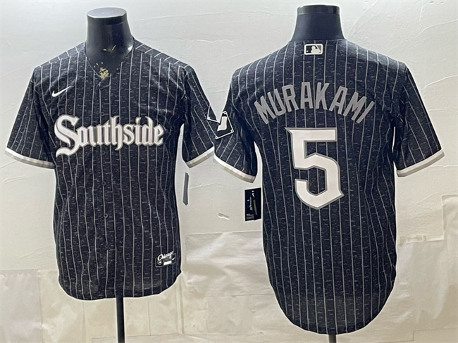 Chicago White Sox #5 Munetaka Murakami Black 2021 City Connect Cool Base Stitched Jersey