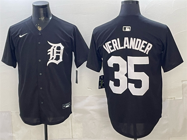 Detroit Tigers #35 Justin Verlander Black Limited Stitched Baseball Jersey