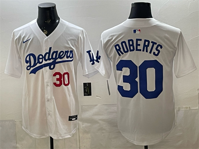 Los Angeles Dodgers #30 Dave Roberts White 2026 Home Limited Stitched Baseball Jersey Los Angeles Dodgers #30 Dave Roberts White 2026 Home Limited Stitched Baseball Jersey
