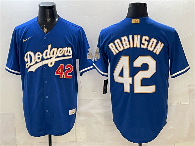 Los Angeles Dodgers #42 Jackie Robinson Royal 2026 Alternate Gold Collection Stadium Stitched Baseball Jersey