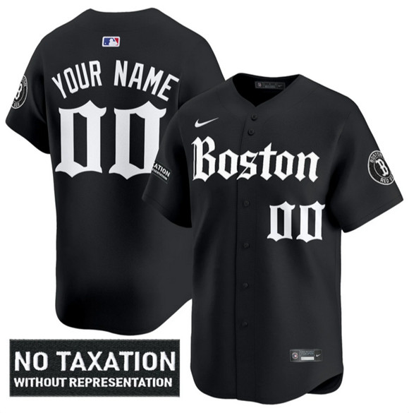 Boston Red Sox ACTIVE PLAYER Custom Black Retro Newspaper Edition' Vapor Premier Limited Stitched Baseball Jersey