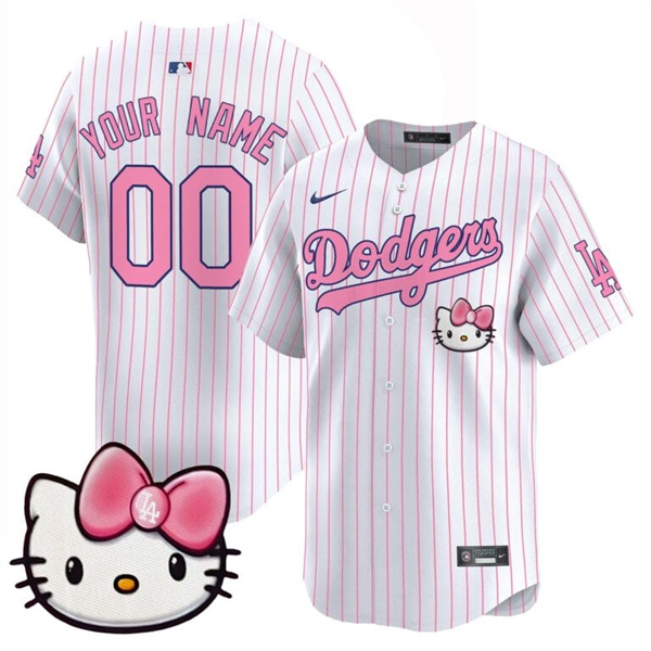 Los Angeles Dodgers ACTIVE PLAYER Custom Pinstripe 2025 Hello Kitty Vapor Premier Limited Stitched Baseball Jersey Los Angeles Dodgers ACTIVE PLAYER Custom Pinstripe 2025 Hello Kitty Vapor Premier Limited Stitched Baseball Jersey