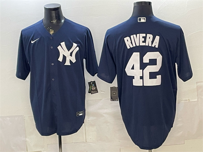 New York Yankees #42 Mariano Rivera Navy Limited Stitched Baseball Jersey