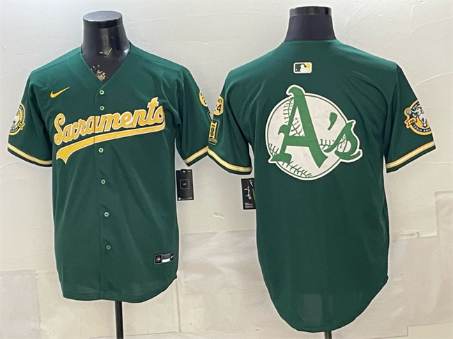 Oakland Athletics Team Big Logo 2026 Green Alternate Sacramento Celebrating 125 Years Vapor Limited Stitched Baseball Jerseys Oakland Athletics Team Big Logo 2026 Green Alternate Sacramento Celebrating 125 Years Vapor Limited Stitched Baseball Jerseys