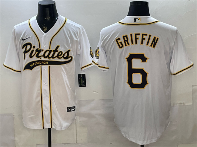 Pittsburgh Pirates #6 Konnor Griffin White Cool Base Stitched Baseball Jersey
