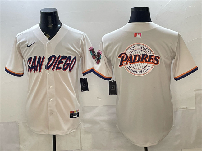 San Diego Padres Team Big Logo Cream 2026 City Connect Stadium Stitched Baseball Jersey