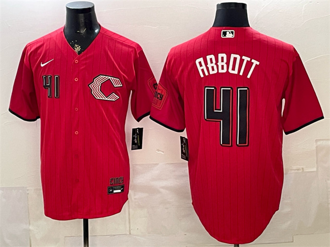 Cincinnati Reds #41 Andrew Abbott Red 2026 City Connect Stadium Stitched Baseball Jersey Cincinnati Reds #41 Andrew Abbott Red 2026 City Connect Stadium Stitched Baseball Jersey