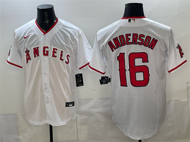 Los Angeles Angels #16 Garret Anderson White Stitched Baseball Jersey