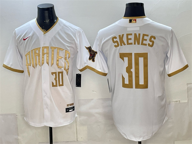 Pittsburgh Pirates #30 Paul Skenes White 2026 City Connect Stadium Stitched Baseball Jersey