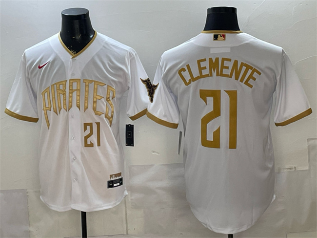 Pittsburgh Pirates #21 Roberto Clemente White 2026 City Connect Stadium Stitched Baseball Jersey