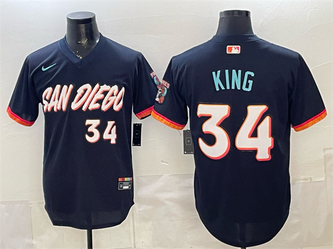 San Diego Padres #34 Michael King Obsidian 2026 City Connect Stadium Stitched Baseball Jersey
