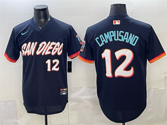 San Diego Padres #12 Luis Campusano Obsidian 2026 City Connect Stadium Stitched Baseball Jersey