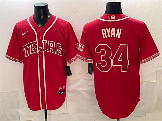 Texas Rangers #34 Nolan Ryan Red 2026 City Connect Stadium Stitched Baseball Jersey