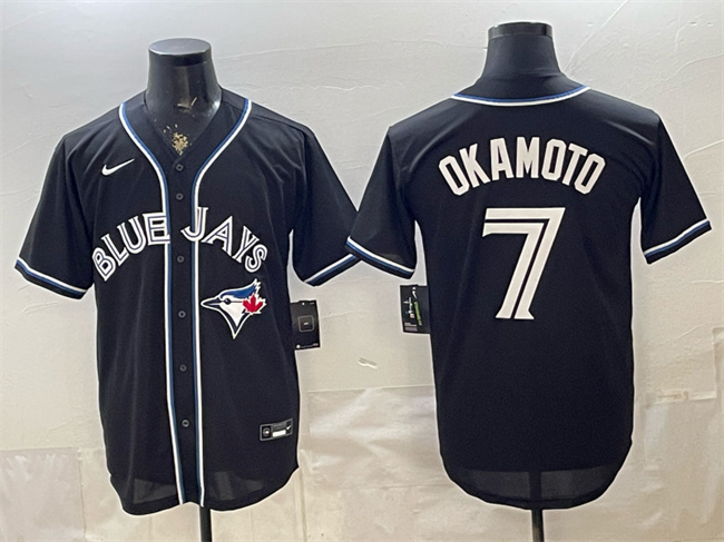 Toronto Blue Jays #7 Kazuma Okamoto 2026 Fashion Replica Black Out Stitched Baseball Jersey