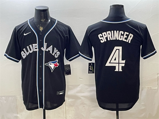 Toronto Blue Jays #4 George Springer 2026 Fashion Replica Black Out Stitched Baseball Jersey