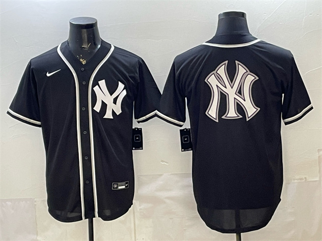 New York Yankees Team Big Logo 2026 Fashion Replica Black Out Stitched Baseball Jersey