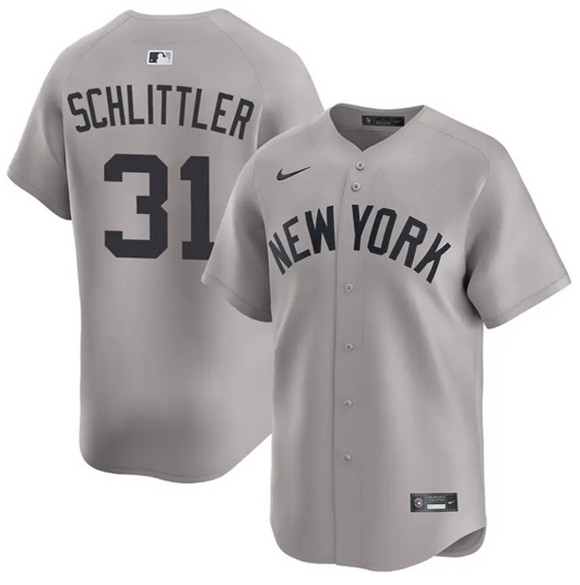 New York Yankees #31 Cam Schlittler Gray 2026 Road Limited Stitched Baseball Jersey