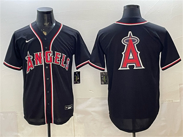 Los Angeles Angels Team Big Logo 2026 Fashion Black Out Stitched Baseball Jersey