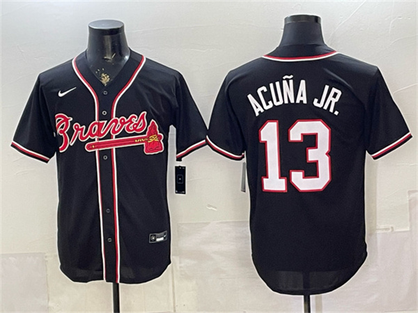 Atlanta Braves #13 Ronald Acu?a Jr. 2026 Fashion Black Out Stitched Baseball Jersey