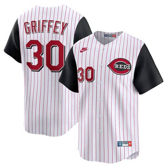 Cincinnati Reds #30 Ken Griffey Jr. White Cooperstown Collection Limited Stitched Baseball Jersey Cincinnati Reds #30 Ken Griffey Jr. White Cooperstown Collection Limited Stitched Baseball Jersey