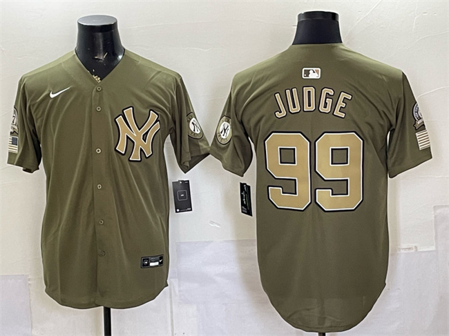 New York Yankees #99 Aaron Judge Olive 2026 Armed Forces Day Stitched Baseball Jersey New York Yankees #99 Aaron Judge Olive 2026 Armed Forces Day Stitched Baseball Jersey