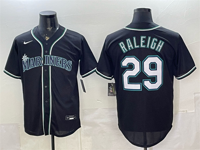Seattle Mariners #29 Cal Raleigh 2026 Fashion Replica Black Out Stitched Baseball Jersey Seattle Mariners #29 Cal Raleigh 2026 Fashion Replica Black Out Stitched Baseball Jersey