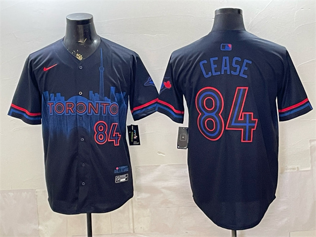 Toronto Blue Jays #84 Dylan Cease Navy 2024 City Connect Limited Stitched Baseball Jersey