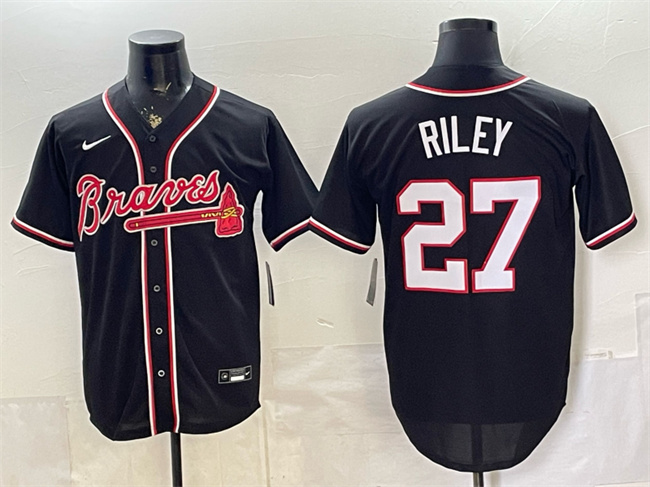 Atlanta Braves #27 Austin Riley 2026 Fashion Replica Black Out Stitched Baseball Jersey