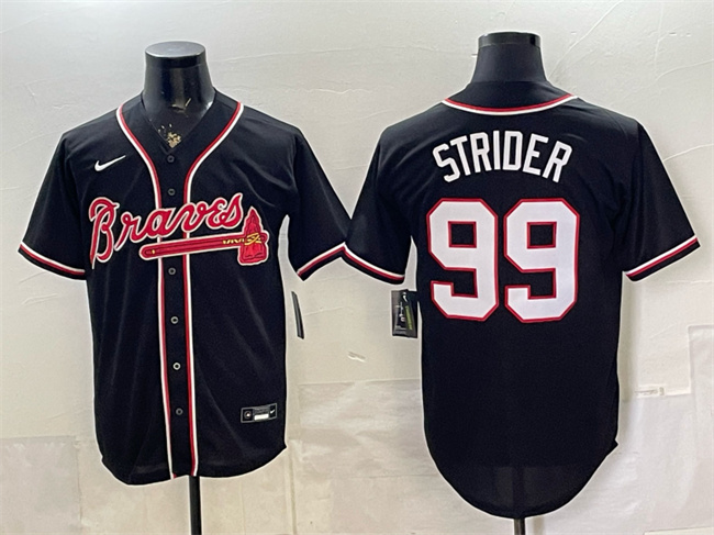 Atlanta Braves #99 Spencer Strider 2026 Fashion Replica Black Out Stitched Baseball Jersey