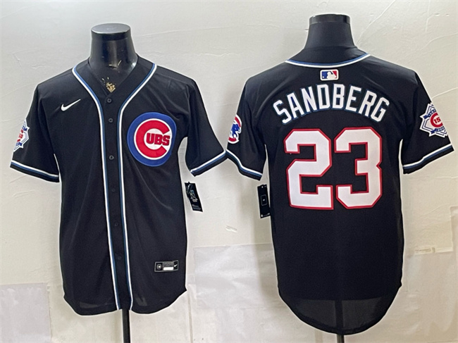 Chicago Cubs #23 Ryne Sandberg 150th Anniversary Black Out Style Vapor Premier Limited Stitched Baseball Jersey Chicago Cubs #23 Ryne Sandberg 150th Anniversary Black Out Style Vapor Premier Limited Stitched Baseball Jersey