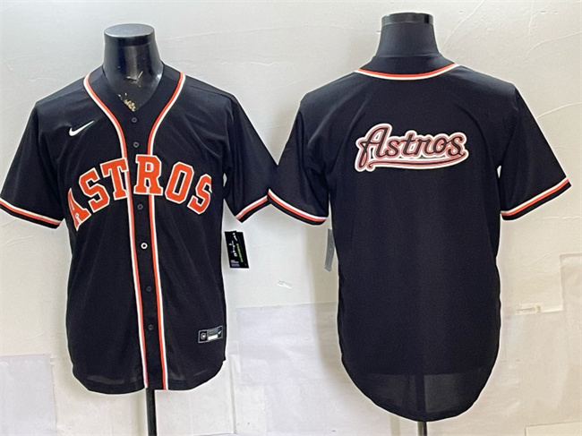 Houston Astros Team Big Logo 2026 Fashion Replica Black Out Stitched Baseball Jersey