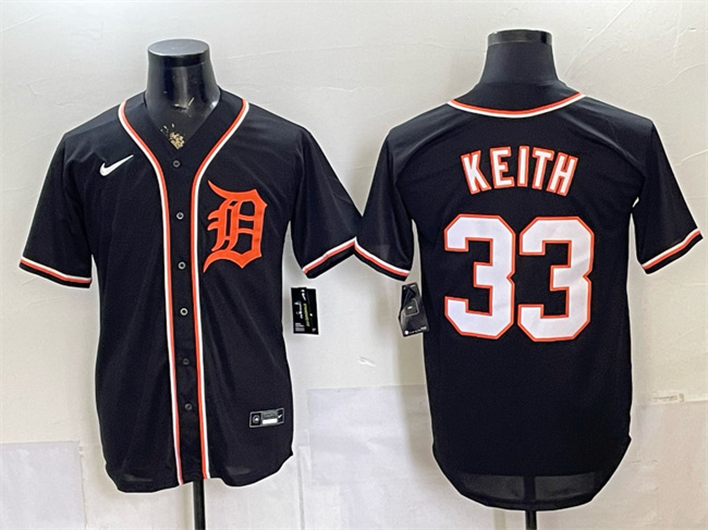 Detroit Tigers #33 Colt Keith 2026 Fashion Replica Black Out Stitched Baseball Jersey