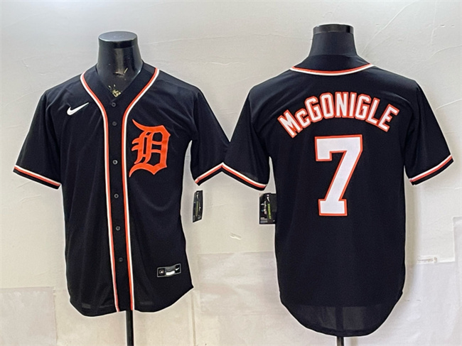 Detroit Tigers #7 Kevin McGonigle 2026 Fashion Replica Black Out Stitched Baseball Jersey