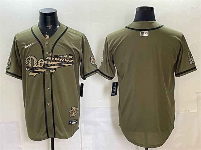 Los Angeles Dodgers Blank Olive 2026 Armed Forces Day Stitched Baseball Jersey