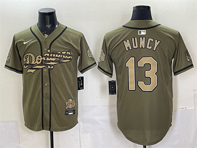 Los Angeles Dodgers #13 Max Muncy Olive 2026 Armed Forces Day Stitched Baseball Jersey Los Angeles Dodgers #13 Max Muncy Olive 2026 Armed Forces Day Stitched Baseball Jersey